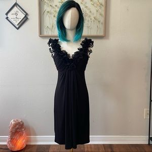 Frill Neck Little Black Dress